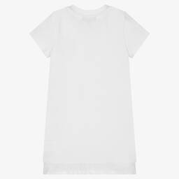 DKNY-Girls White Cotton Logo T-Shirt Dress | Childrensalon Outlet