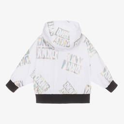 DKNY-Белая куртка с капюшоном для девочек | Childrensalon Outlet