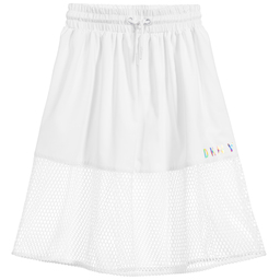 DKNY-Girls White Mesh Skirt | Childrensalon Outlet