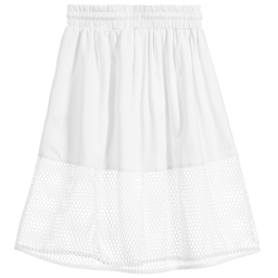 DKNY-Girls White Mesh Skirt | Childrensalon Outlet