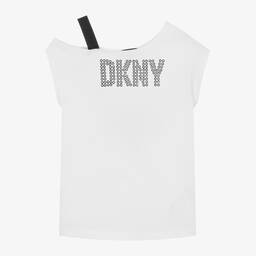 DKNY-فستان قطن جيرسي عضوي لون أبيض وأسود | Childrensalon Outlet