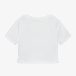 DKNY-Girls White Organic Cotton T-Shirt | Childrensalon Outlet