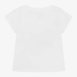 DKNY-تيشيرت قطن عضوي لون أبيض للبنات | Childrensalon Outlet