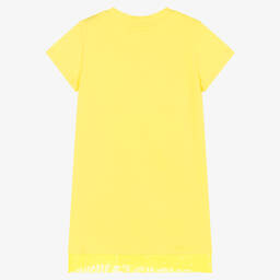 DKNY-Girls Yellow Cotton Logo T-Shirt Dress | Childrensalon Outlet