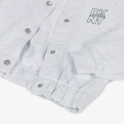 DKNY-Серый хлопковый вязаный бомбер для девочек | Childrensalon Outlet