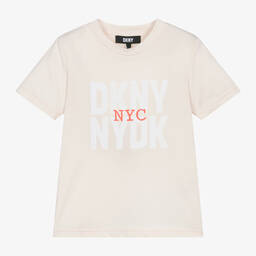 DKNY- Ivory Cotton Jersey T-Shirt | Childrensalon Outlet