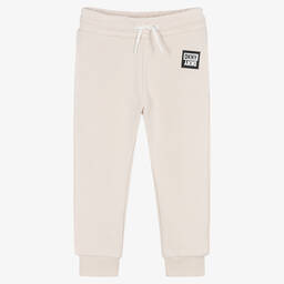 DKNY Light Beige Cotton Logo Joggers Childrensalon Outlet