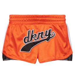 DKNY-Orange Jersey Logo Shorts | Childrensalon Outlet