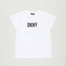 DKNY-Preloved Girls White Organic Cotton T-Shirt (14 years) | Childrensalon Outlet