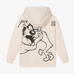 DKNY-توب هودي بسحّاب تينز قطن لون بيج | Childrensalon Outlet