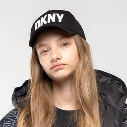 DKNY-Teen Black Cotton Canvas Cap | Childrensalon Outlet