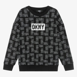DKNY-Teen Black Cotton Sweatshirt | Childrensalon Outlet