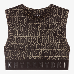 DKNY-Teen Black & Gold Sports Top | Childrensalon Outlet