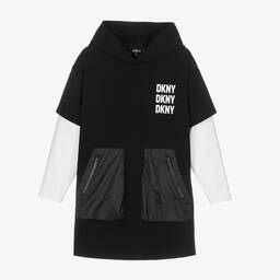 DKNY-Черное платье с капюшоном для подростков | Childrensalon Outlet