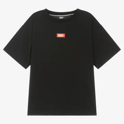 DKNY-Teen Black Logo Cotton T-Shirt | Childrensalon Outlet