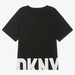DKNY-Teen Black Logo Cotton T-Shirt | Childrensalon Outlet