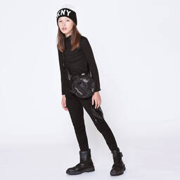 DKNY-Teen Black Logo Turtleneck | Childrensalon Outlet