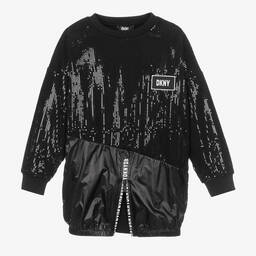 DKNY-Teen Black Sequin Zip Dress | Childrensalon Outlet