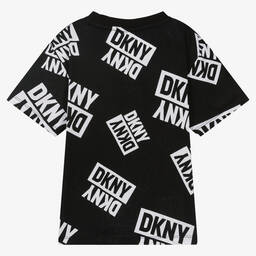 DKNY-Teen Black & White Cotton Logo T-Shirt | Childrensalon Outlet