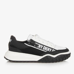DKNY-Teen Black & White Lace-Up Trainers | Childrensalon Outlet