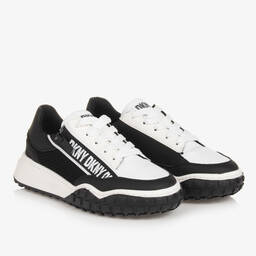 DKNY-Teen Black & White Lace-Up Trainers | Childrensalon Outlet