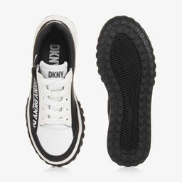 DKNY-Teen Black & White Lace-Up Trainers | Childrensalon Outlet