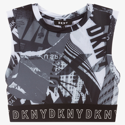 DKNY-Teen Black & White Sports Top | Childrensalon Outlet