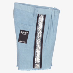 DKNY-Teen Blue Denim Sequin Shorts | Childrensalon Outlet