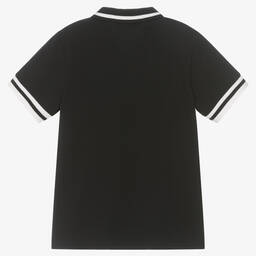 DKNY-Teen Boys Black Cotton Pique Polo Shirt | Childrensalon Outlet