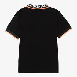 DKNY-Teen Boys Black Cotton Polo Shirt | Childrensalon Outlet