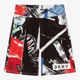 DKNY-Teen Boys Black & Red Shorts | Childrensalon Outlet