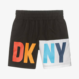 DKNY-Teen Boys Black Swim Shorts | Childrensalon Outlet