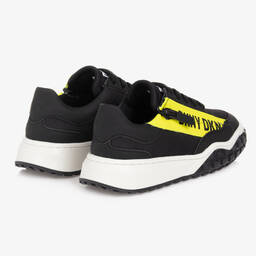 DKNY-Teen Boys Black & Yellow Logo Trainers | Childrensalon Outlet