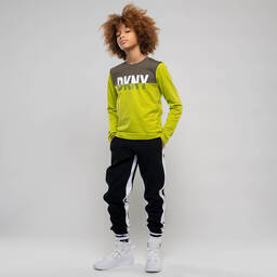 DKNY-توب تينز ولادي قطن جيرسي لون أخضر | Childrensalon Outlet