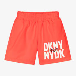 DKNY-Teen Boys Neon Orange Swim Shorts | Childrensalon Outlet