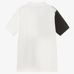 DKNY-Черно-белая рубашка поло из хлопка пике | Childrensalon Outlet