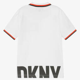 DKNY-Teen Boys White Cotton Jersey Polo Shirt | Childrensalon Outlet