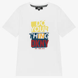 DKNY-Белая хлопковая футболка | Childrensalon Outlet