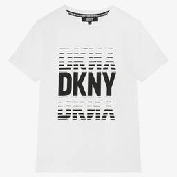 DKNY-Teen Boys White Cotton Logo T-Shirt | Childrensalon Outlet