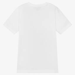 DKNY-تيشيرت تينز ولادي قطن عضوي لون أبيض | Childrensalon Outlet