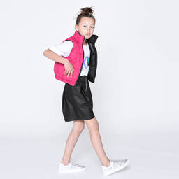 DKNY-Teen Faux Leather Logo Shorts | Childrensalon Outlet