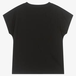 DKNY-Teen Girls Black Cotton Slogan T-Shirt | Childrensalon Outlet