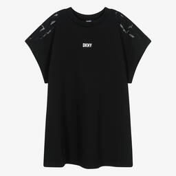 DKNY-Teen Girls Black Cotton T-Shirt Dress | Childrensalon Outlet