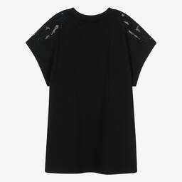 DKNY-Teen Girls Black Cotton T-Shirt Dress | Childrensalon Outlet