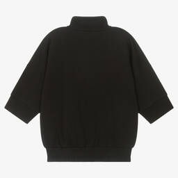 DKNY-Teen Girls Black Cotton Zip-Up Logo Top | Childrensalon Outlet