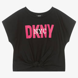 DKNY-Черная укороченная футболка | Childrensalon Outlet