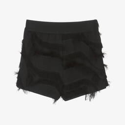 DKNY-Черная юбка-шорты с бахромой | Childrensalon Outlet