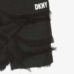 DKNY-Черная юбка-шорты с бахромой | Childrensalon Outlet