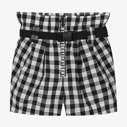 DKNY-Teen Girls Black Gingham Shorts | Childrensalon Outlet