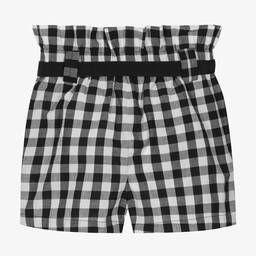 DKNY-Teen Girls Black Gingham Shorts | Childrensalon Outlet
